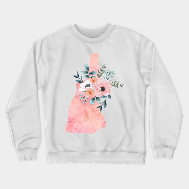 New Hampshire Floral Crewneck Sweatshirt by bloomnc